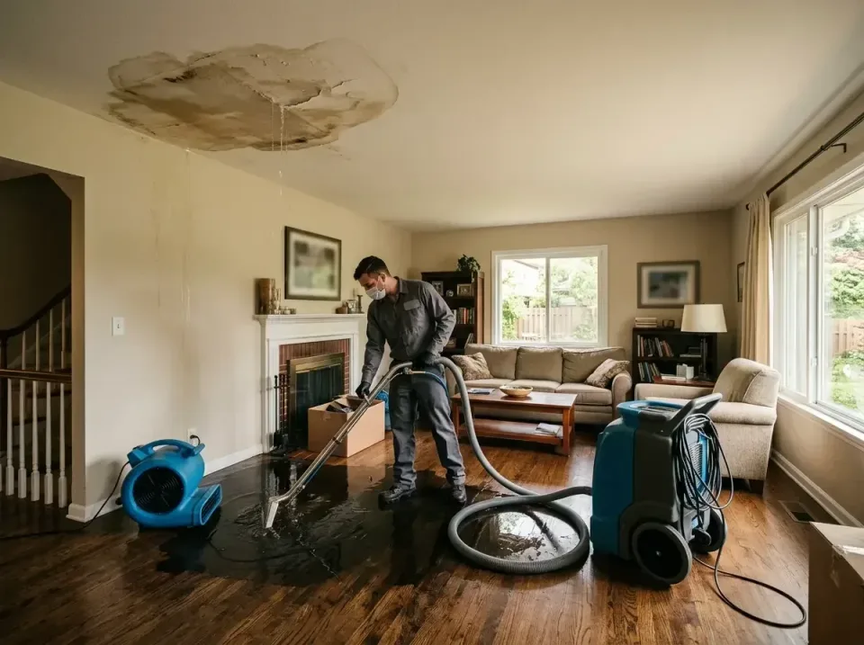 attic-pipe-burst-ceiling-drip-008 — frequently asked questions, Water Damage Restoration & Carpet Care in Madison, IL